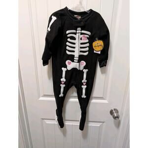 PJ & Pumpkins Halloween Skeleton Costume Toddler One-Piece Hearts Girls Size 18M